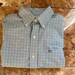 Southern Tide pastel plaid button down sz M